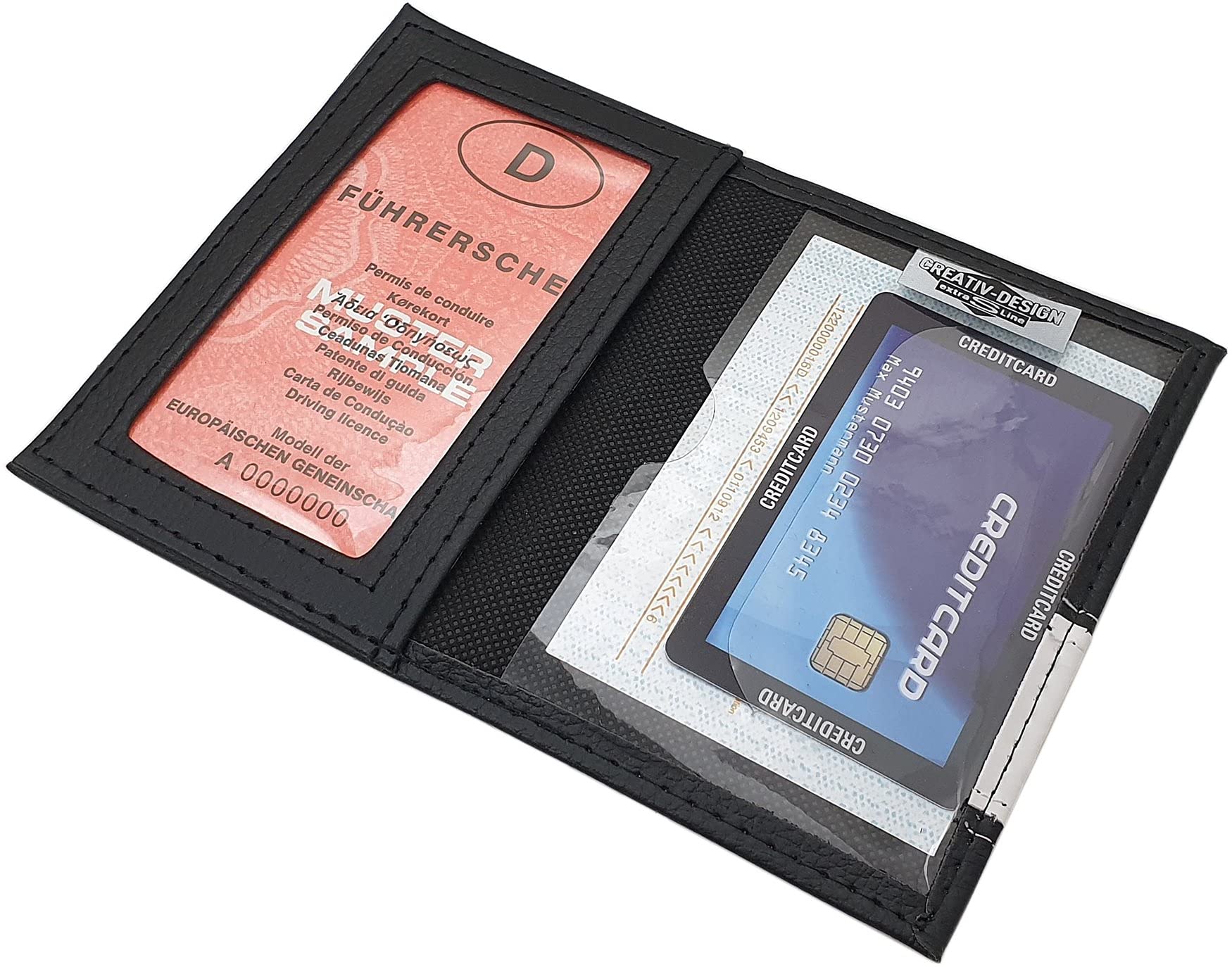myledershop Karten- und Ausweisetuis Portadocumenti tre scomparti