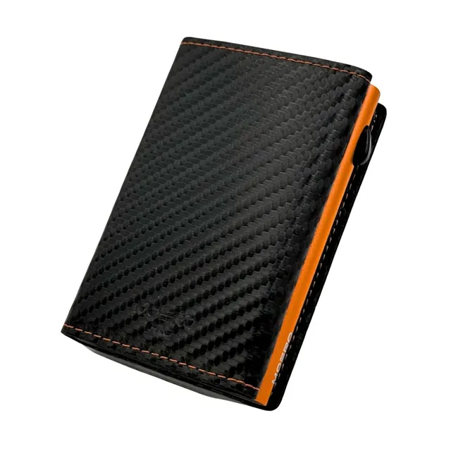 Moero Linea PRO Zip Carbon portafoglio Orange 4.0 con portamonete zip