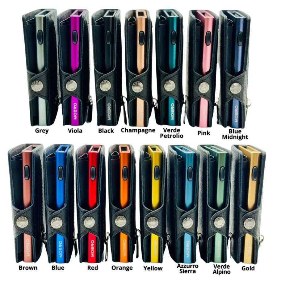 Moero Linea Classic Classic Zip Saffiano portafoglio nero 13 carte RFID