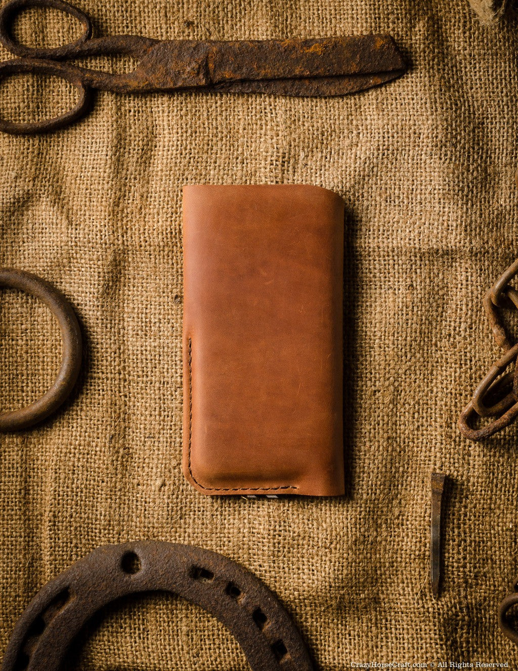 Crazy Horse Craft Phone Cases custodia portafoglio iPhone Classic Brown
