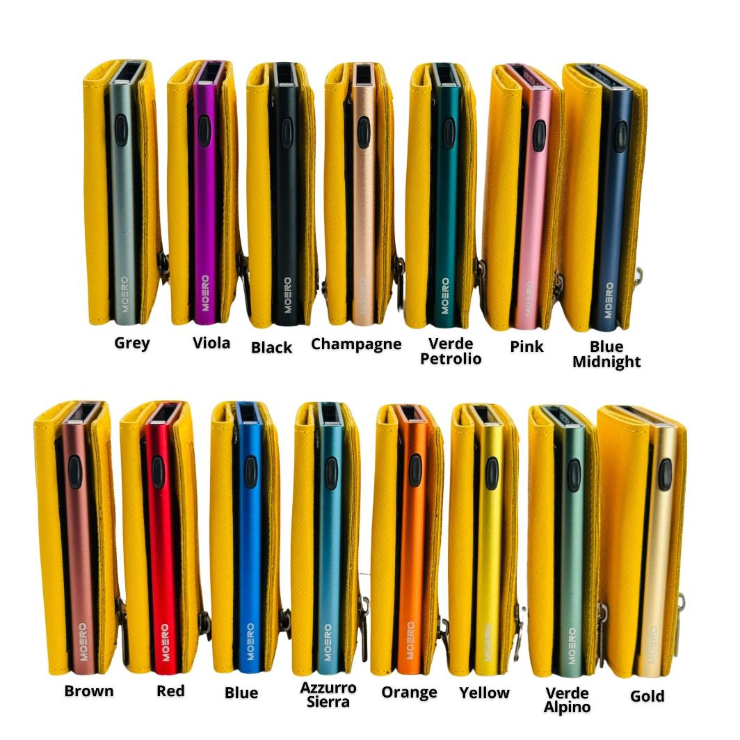 Moero Linea PRO Saffiano portafoglio giallo in vera pelle RFID