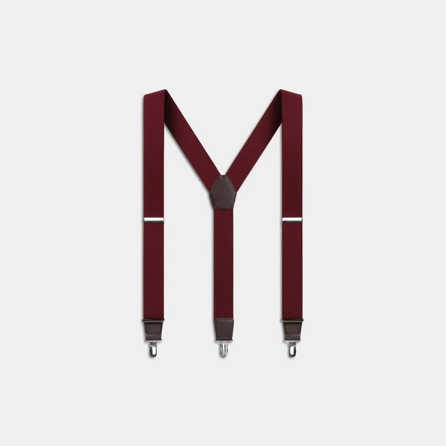 Miguel Bellido Tirantes bretelle elastiche lisce bordeaux con pinze