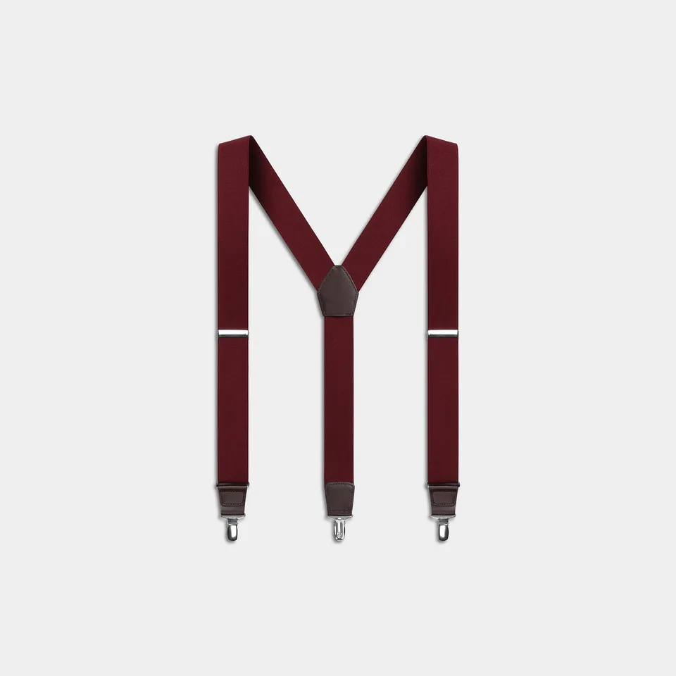 Miguel Bellido Tirantes bretelle elastiche lisce bordeaux con pinze