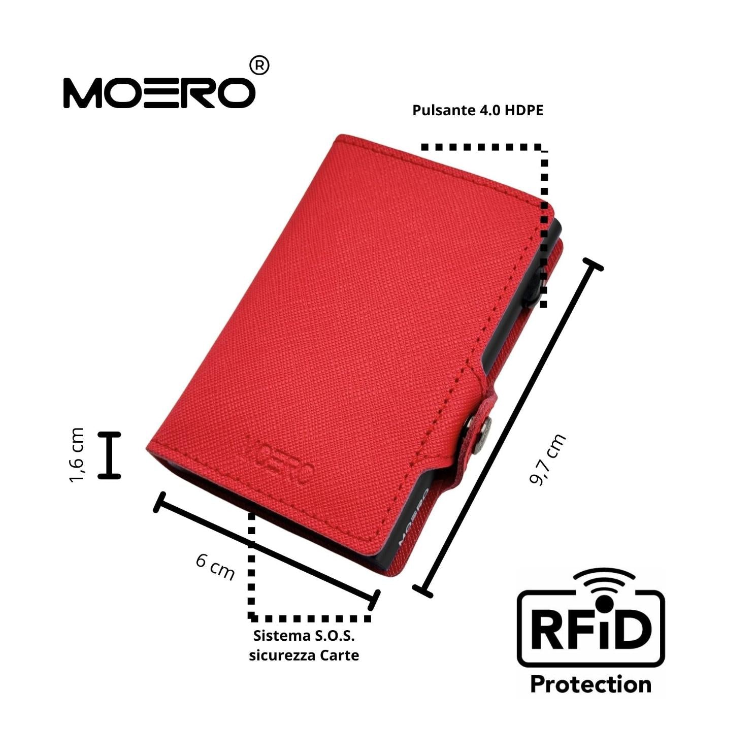 Moero Linea Classic Classic Saffiano portafoglio rosso 4.0 RFID