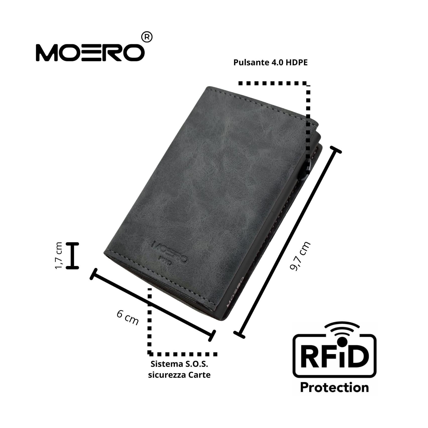 Moero Linea PRO Vintage portafoglio Grey 4.0 RFID