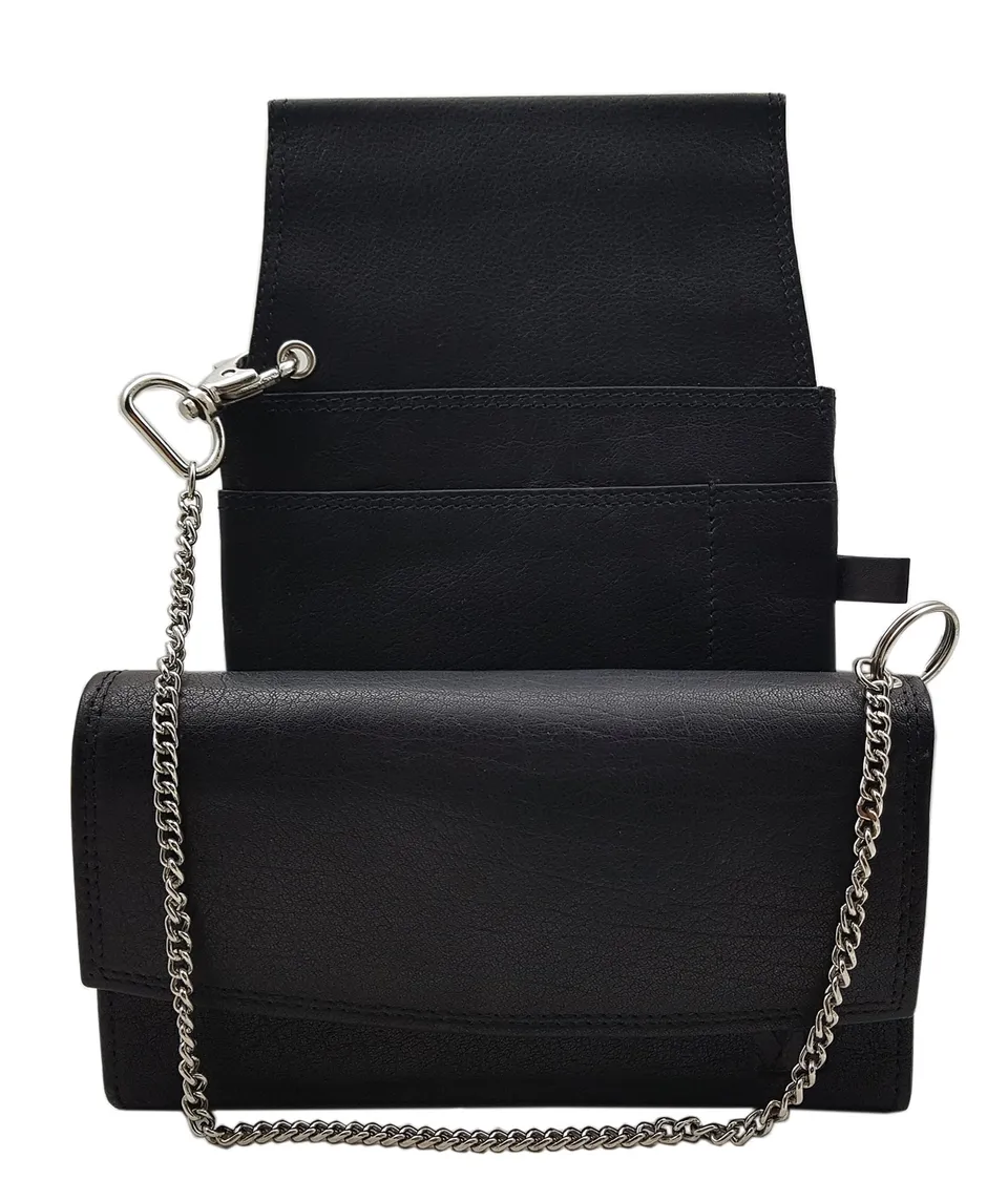myledershop Kellnerholster set borsa da cameriere nero