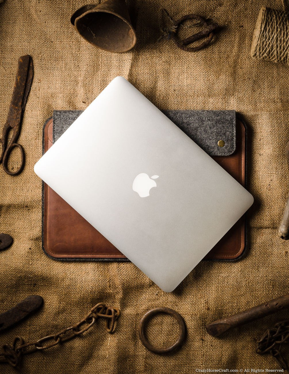 Crazy Horse Craft MacBook Cases Classic Brown custodia MacBook Air 13 pollici in pelle