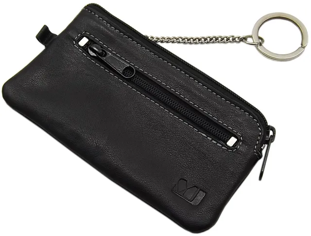 myledershop Schlüsseltaschen portachiavi in pelle di bufalo nero