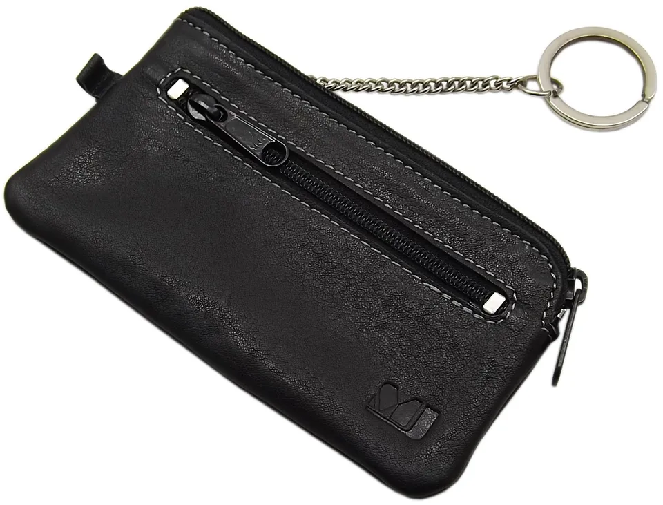 myledershop Schlüsseltaschen portachiavi in pelle di bufalo nero