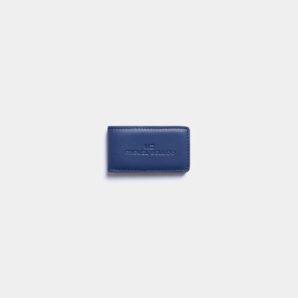 Miguel Bellido Accesorios funcionales pinza magnetica per banconote blu pelle