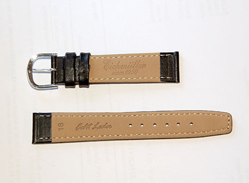 myledershop Uhrenarmbänder 18mm cinturino orologio nero pelle di vitello