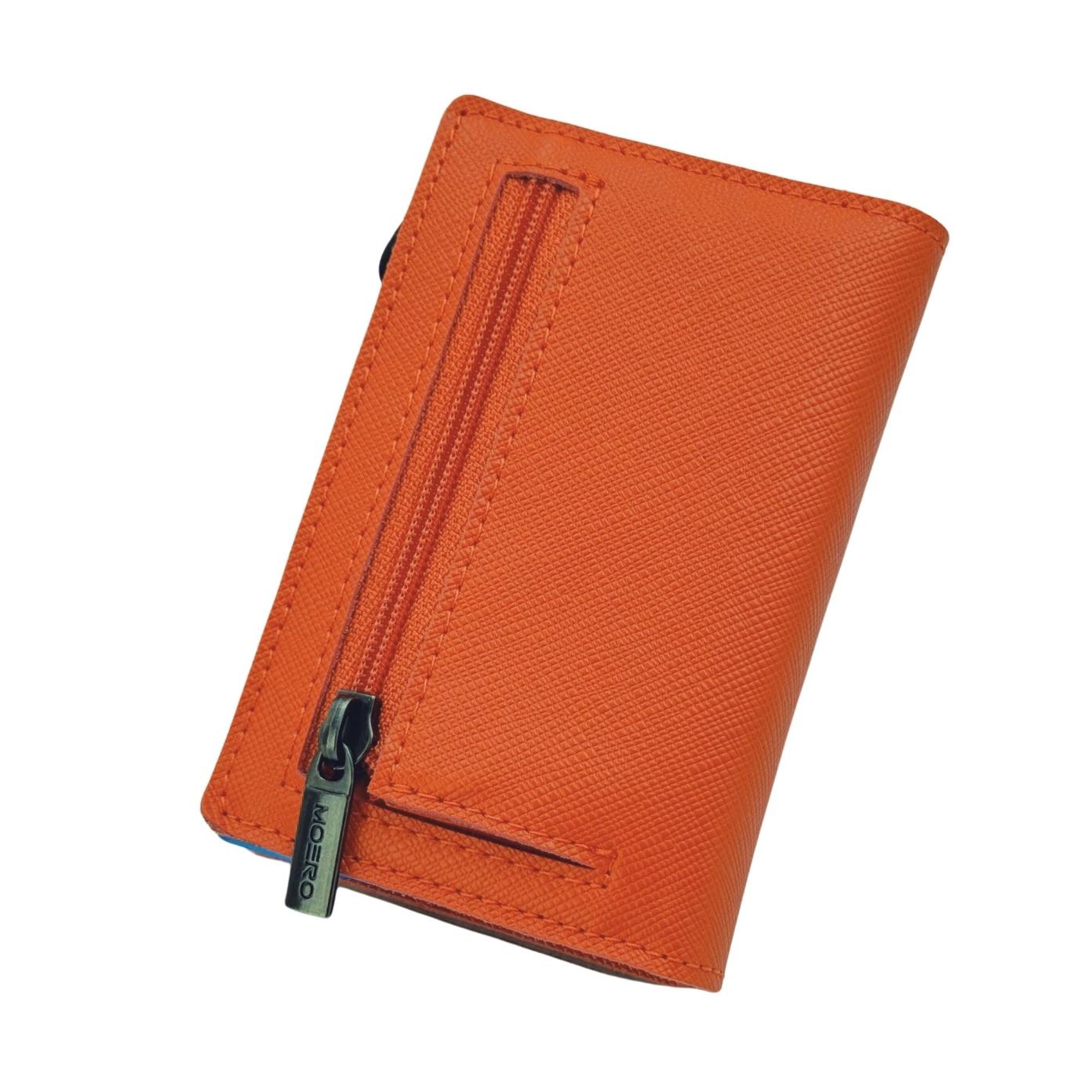Moero Linea PRO PRO Zip Saffiano portafoglio Arancione RFID antigraffio