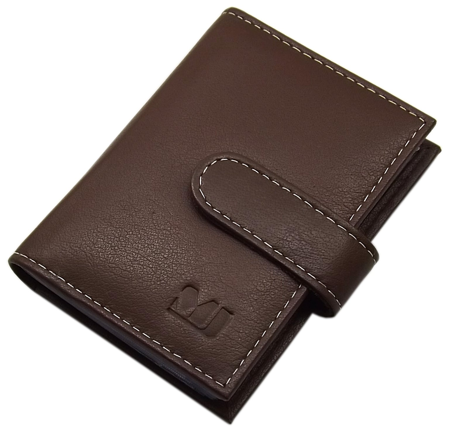 myledershop Kredit- und Visitenkartenetuis porta carte Marrone 22 scomparti pelle bufalo