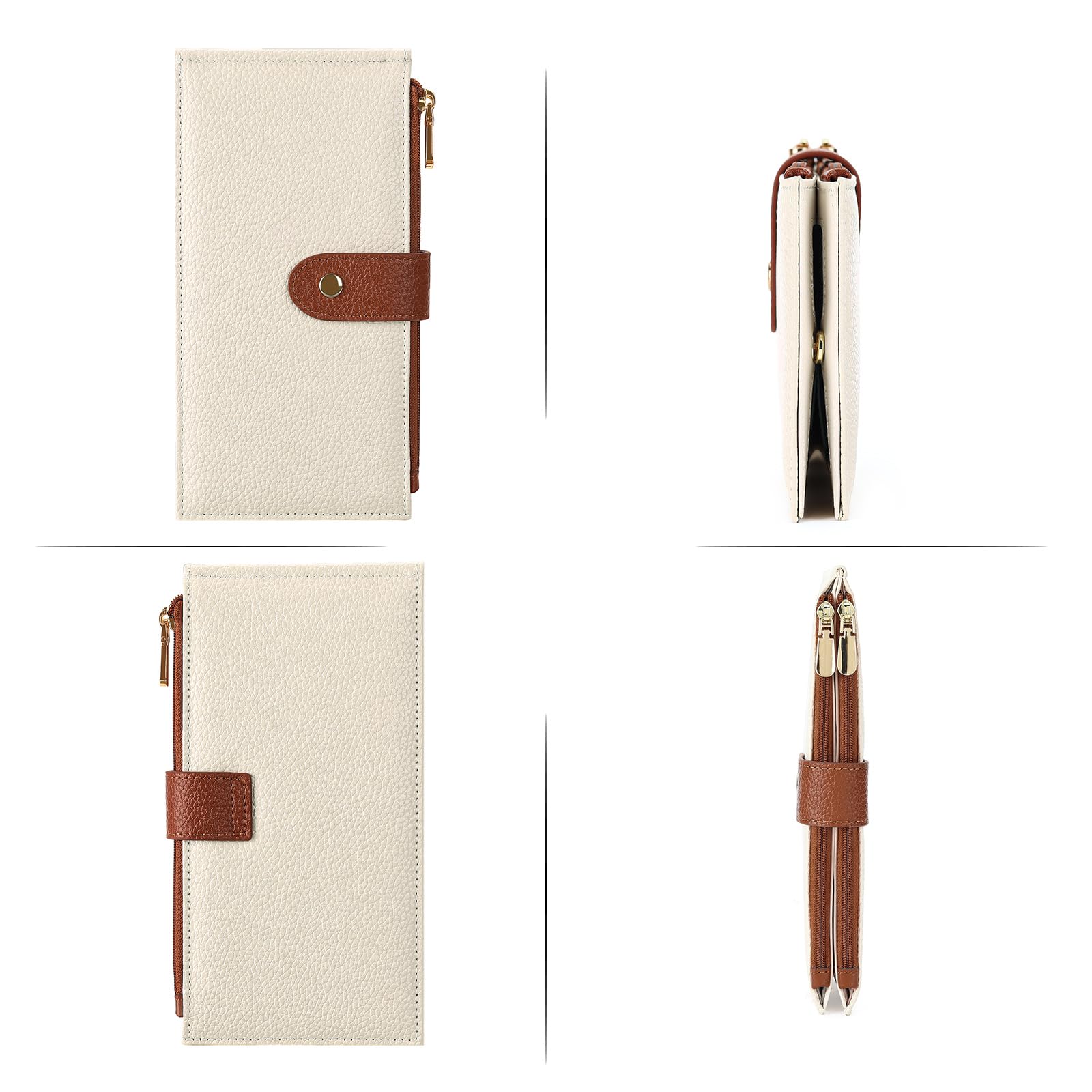 GOIACII WOMEN'S LARGE WALLET portafoglio donna beige RFID
