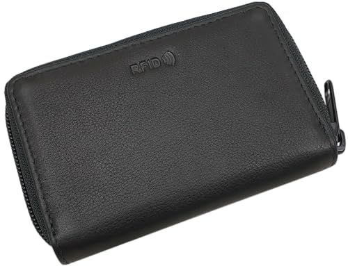 myledershop Kredit- und Visitenkartenetuis Vacchetta porta carte 13 scomparti nero RFID