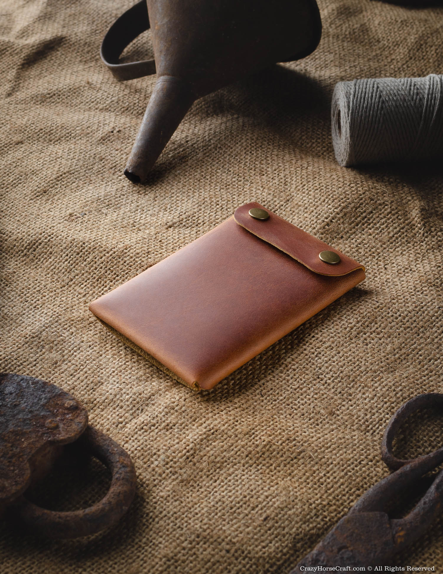 Crazy Horse Craft Minimalist Series portafoglio portacarte marrone classico