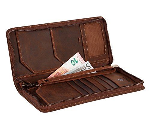 Visconti Toscana 1157 portafoglio da viaggio unisex in pelle Olio Tan