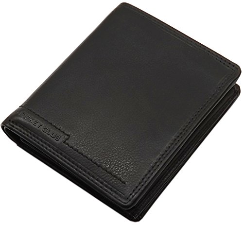 myledershop Herren Geldbörsen portafoglio verticale nero RFID