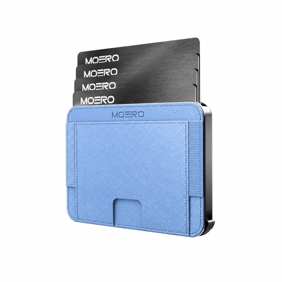 Moero Linea M2 M2 Pro Saffiano Ghiacciaio portafoglio MagSafe RFID