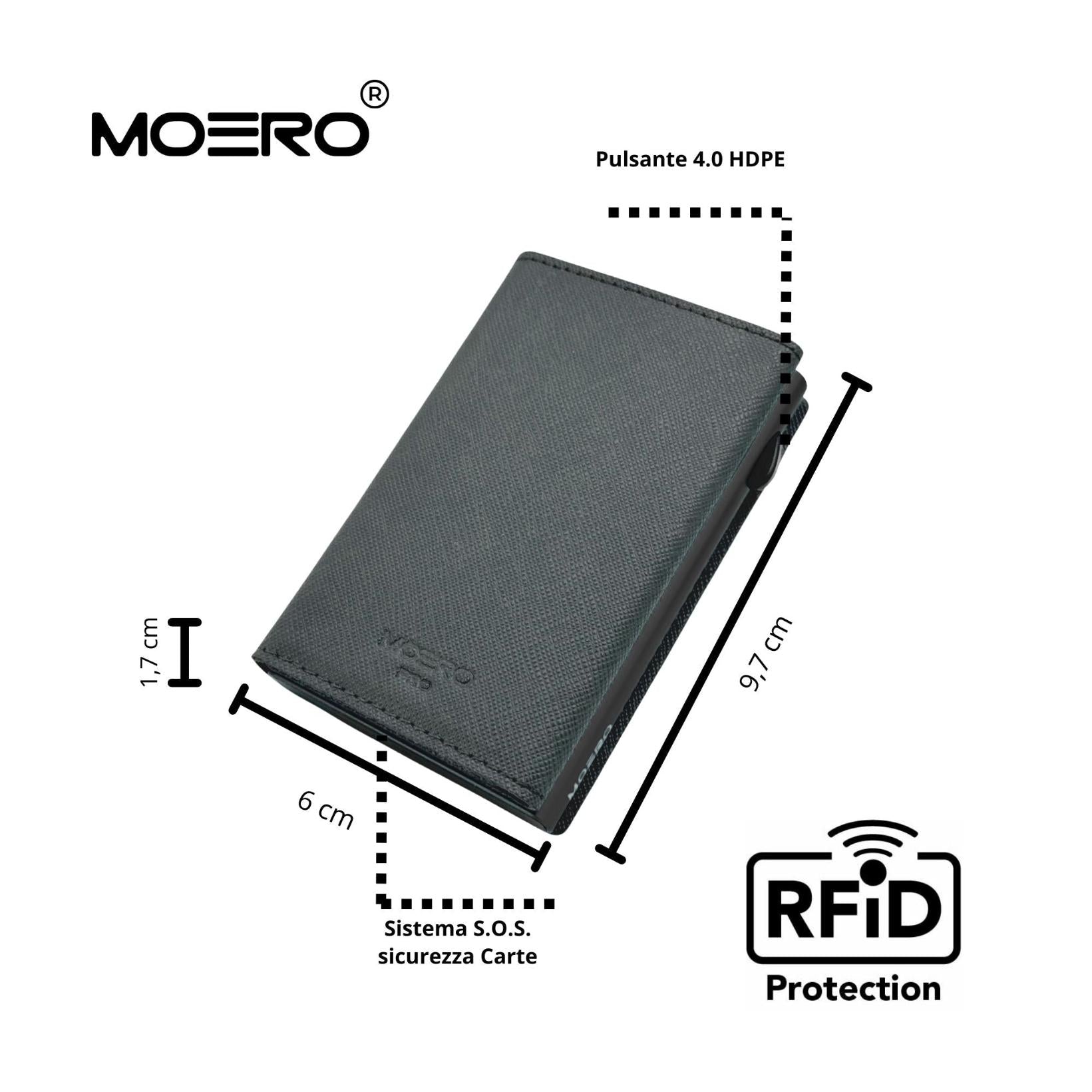 Moero Linea PRO Saffiano portafoglio grigio 4.0 RFID