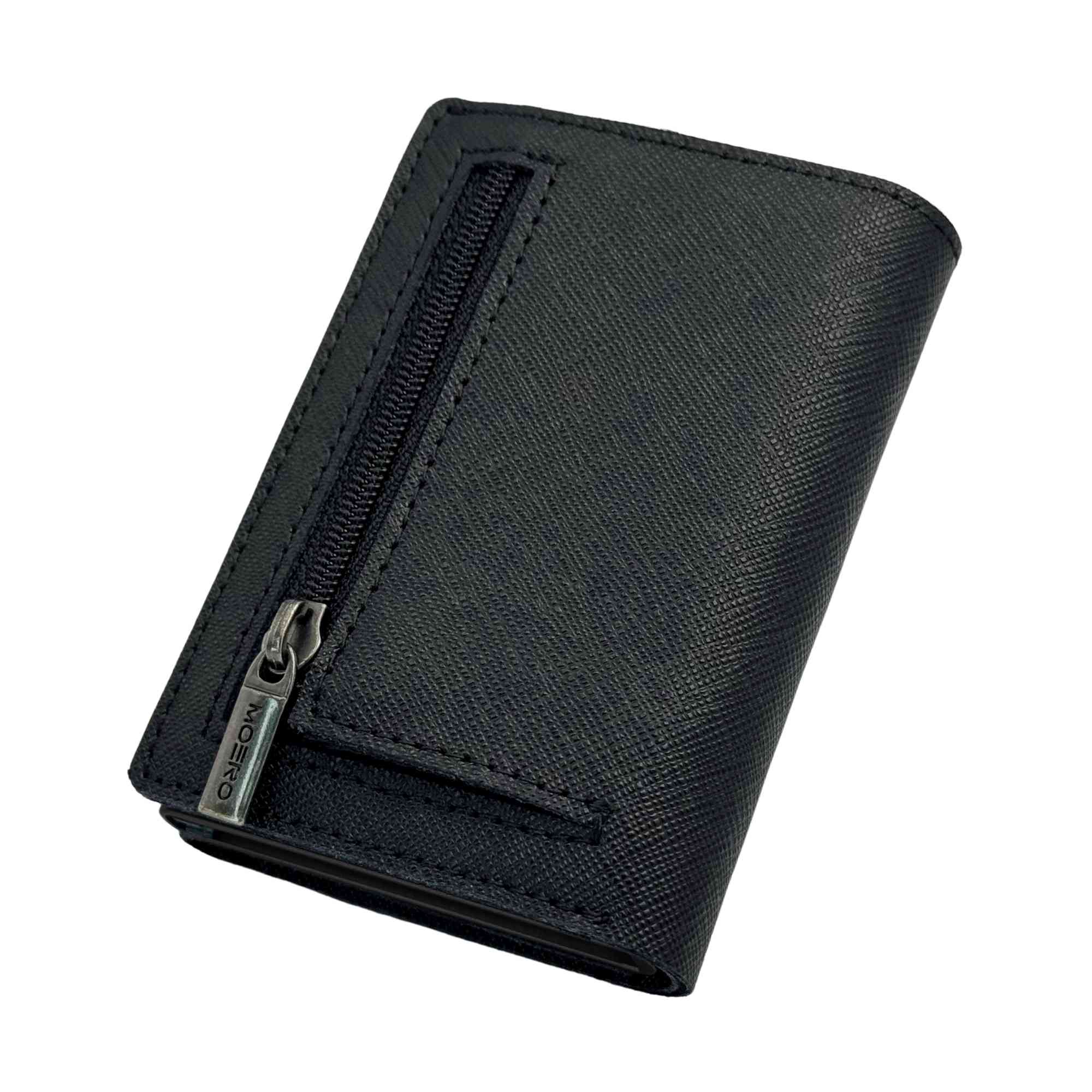Moero Linea PRO PRO PLUS Zip Saffiano portafoglio nero RFID
