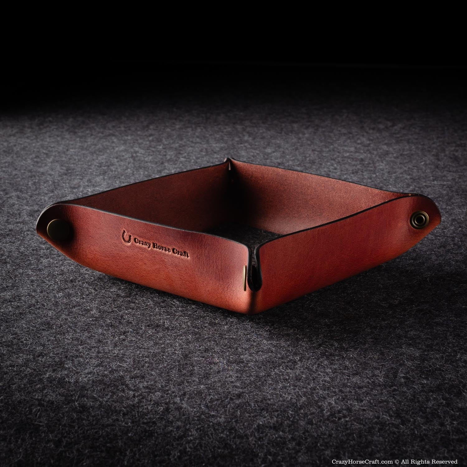 Crazy Horse Craft Desk Accessories vassoio svuotatasche in pelle Classic Brown 13,5 cm