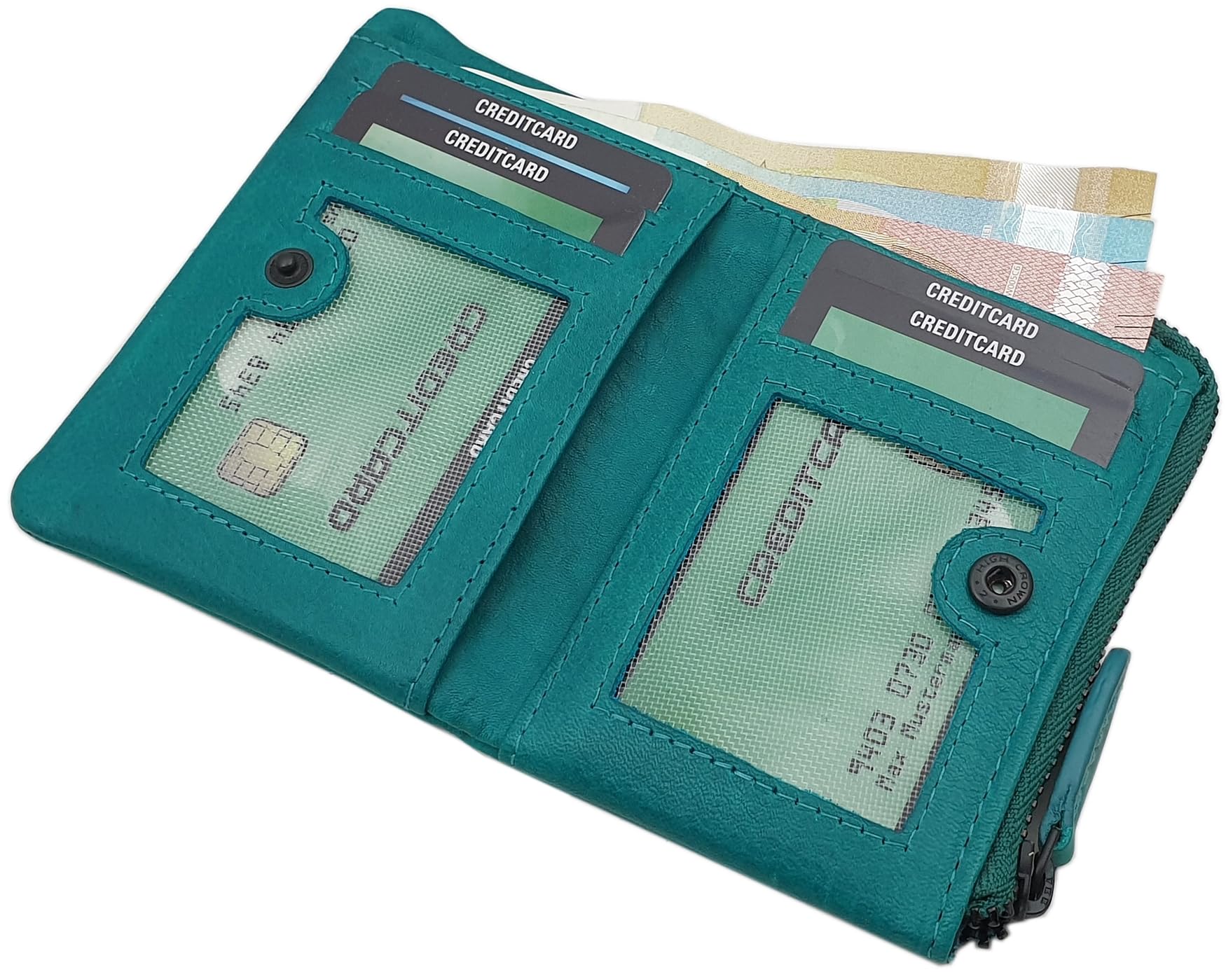 myledershop Herren Geldbörsen portafoglio uomo nero RFID