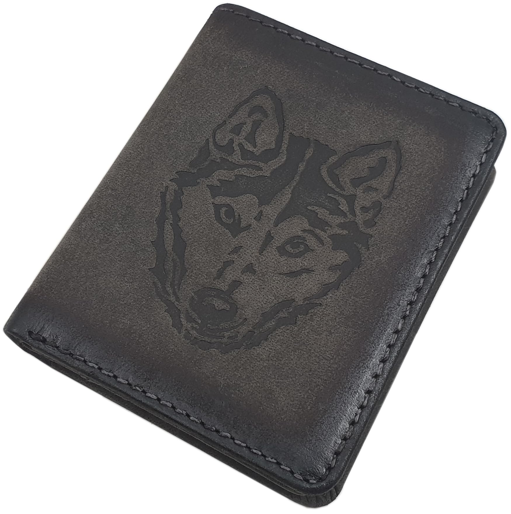 myledershop Herren Geldbörsen portafoglio piccolo verticale Husky cognac RFID