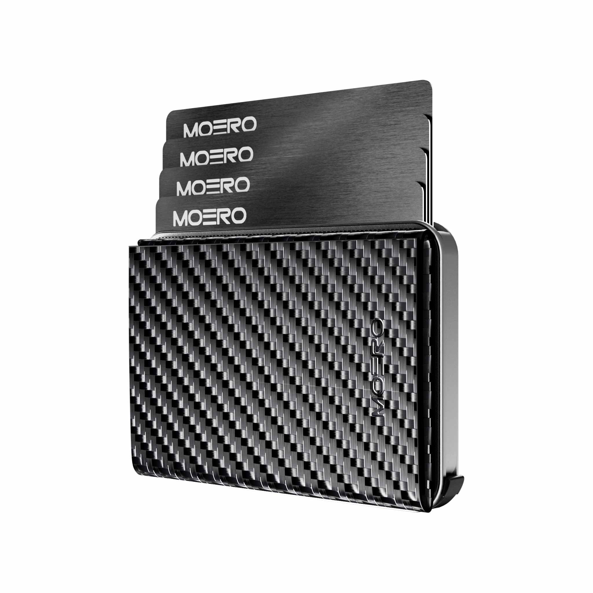 Moero Linea M2 M2 Pro Plus portafoglio Black in carbonio MagSafe
