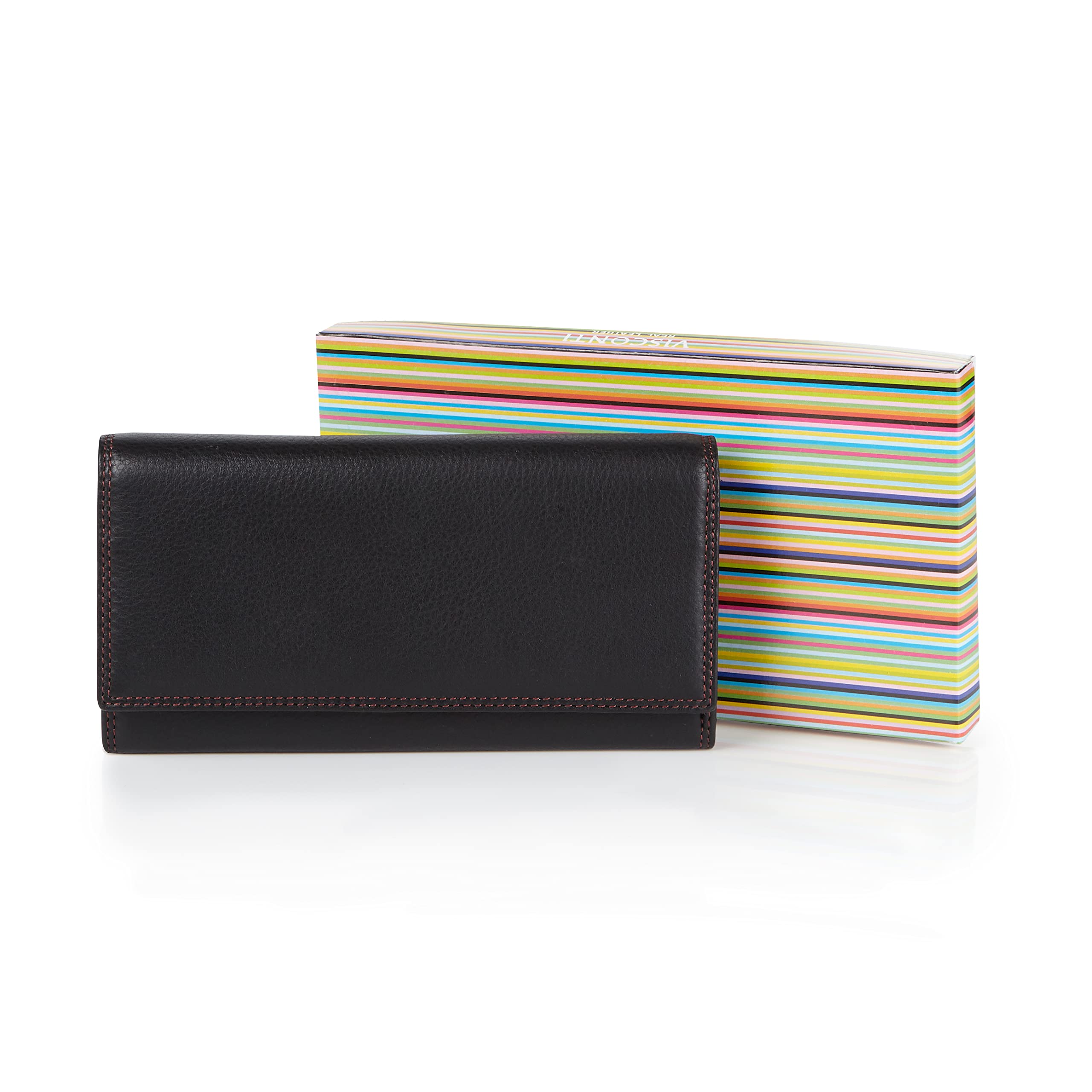 Visconti Colorado CD-21 portafoglio donna Nero Rosso RFID