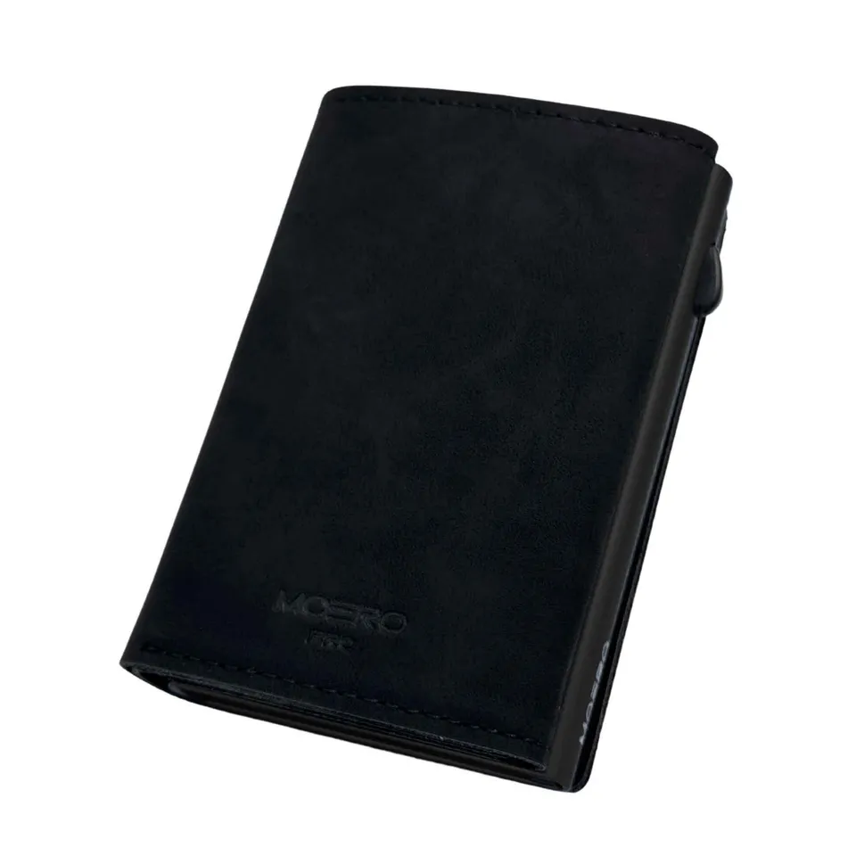 Moero Linea PRO PLUS Zip portafoglio nero RFID vegano