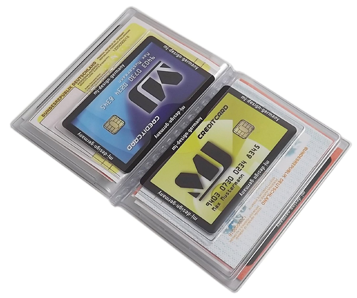 myledershop Karten- und Ausweisetuis MJ-Design-Germany porta carte 12 scomparti colori assortiti