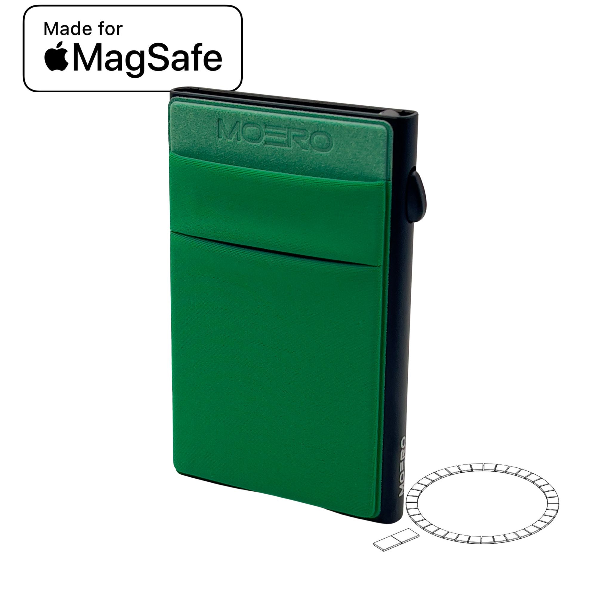 Moero Linea M2 Mag 2 portafoglio magnetico Black con anello universale