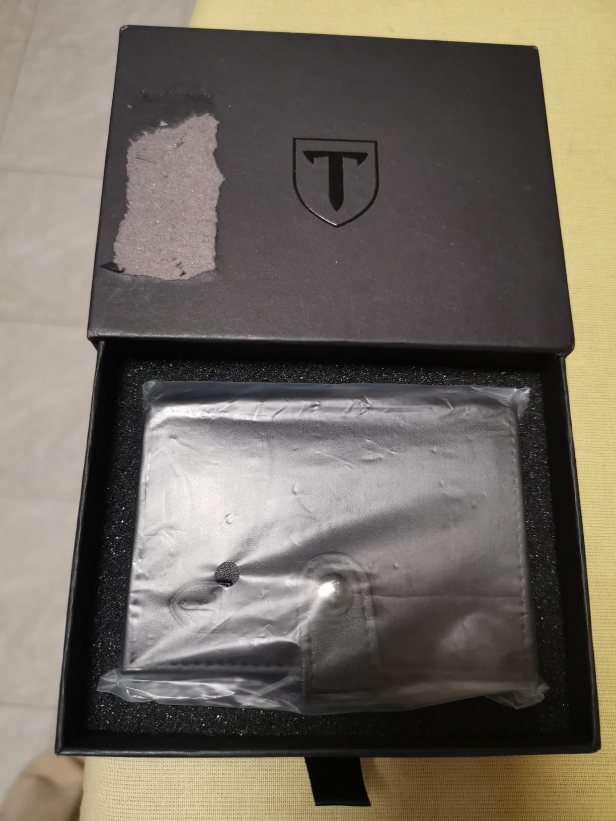 TENBST Card Holder portafoglio uomo slim nero RFID con portamonete