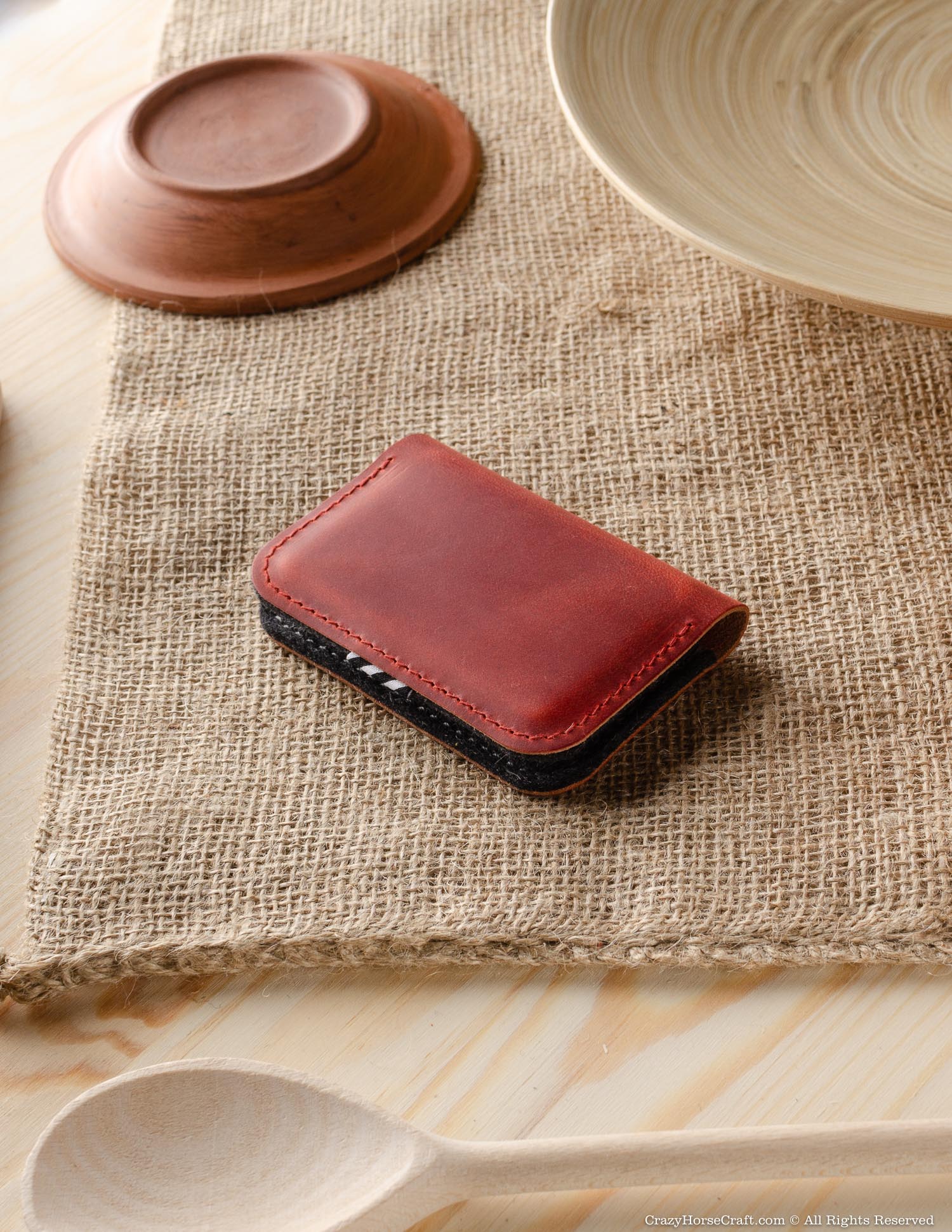 Crazy Horse Craft Wallets & Card Holders Portacarte Fragola Red