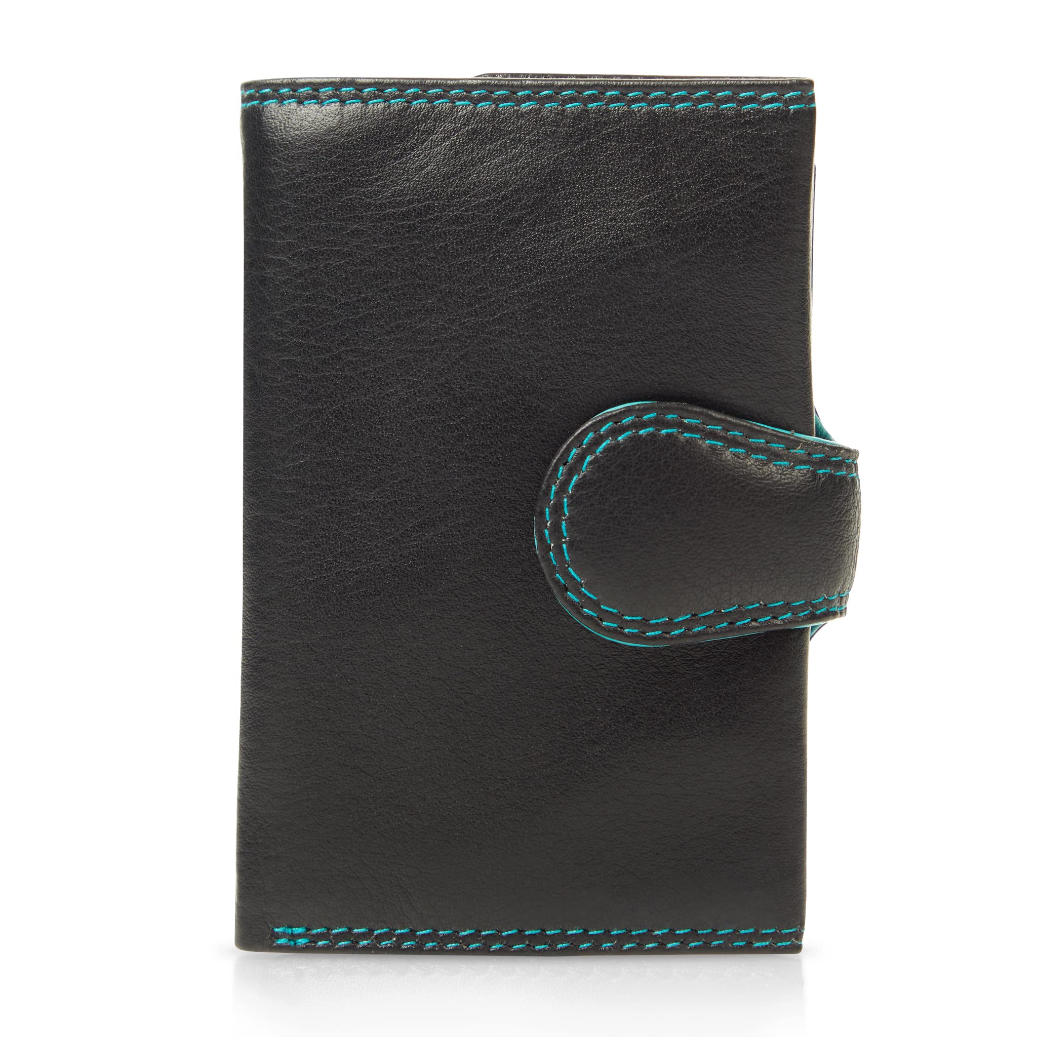 Visconti Slim porta carte nero aqua RFID con portamonete