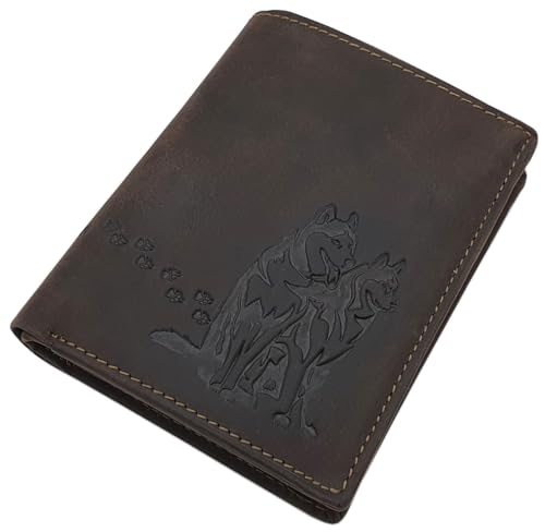 myledershop Herren Geldbörsen Modello 1 portafoglio verticale marrone RFID