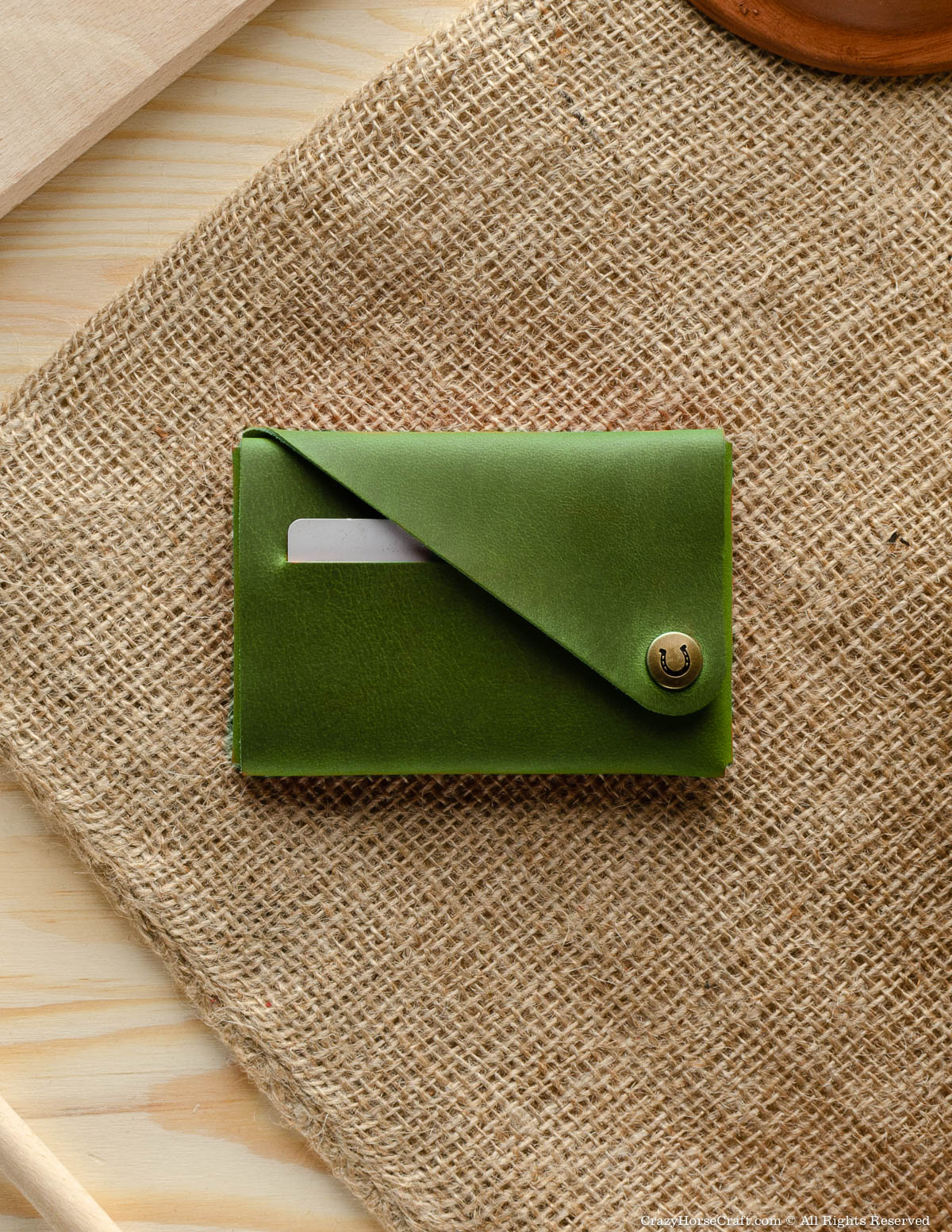 Crazy Horse Craft Minimalist Series Cases portafoglio custodia e portachiavi Alpine Green