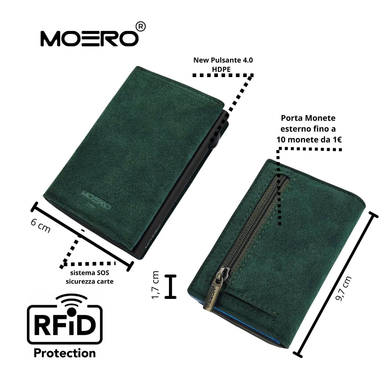 Moero Linea PRO PRO Zip SUPERIOR portafoglio verde RFID