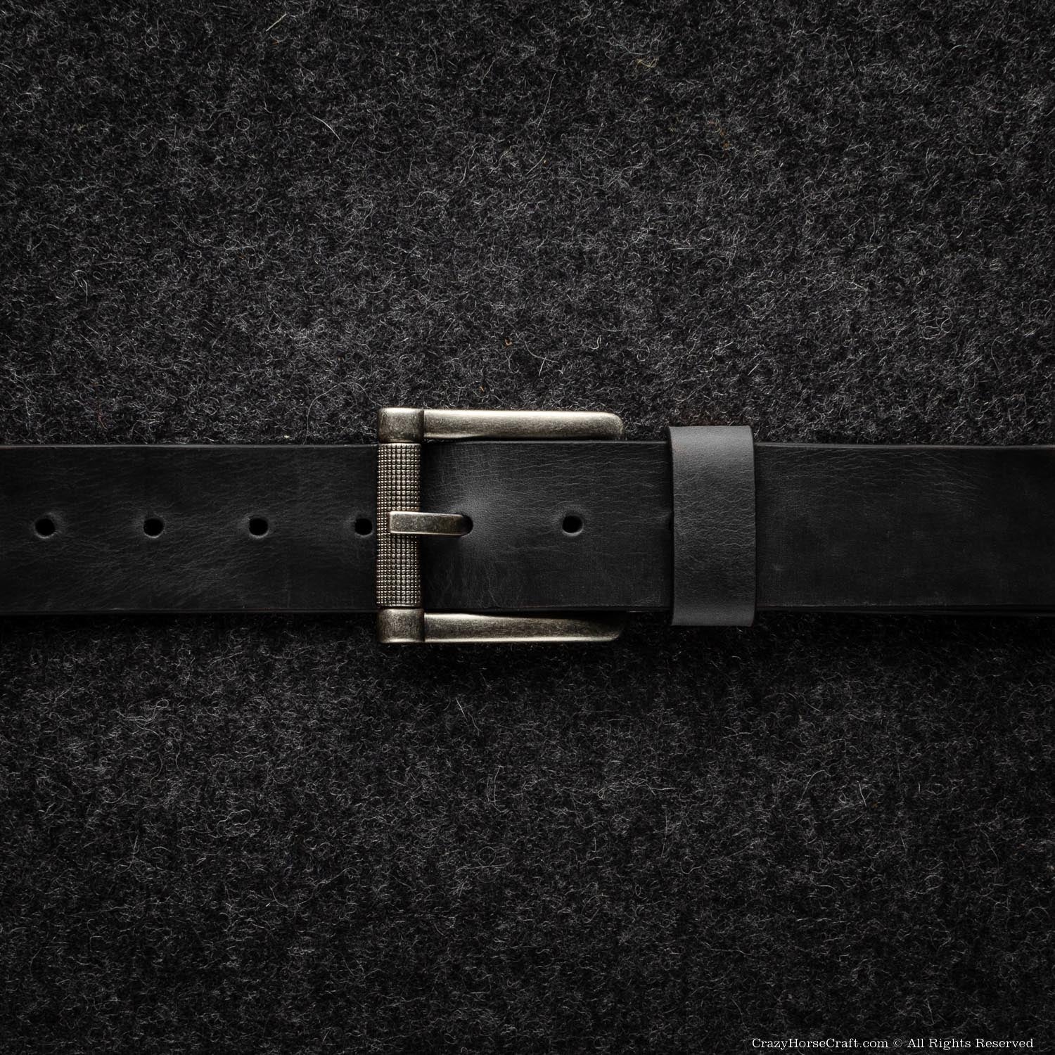 Crazy Horse Craft Belts cintura in pelle nera Carbon Black