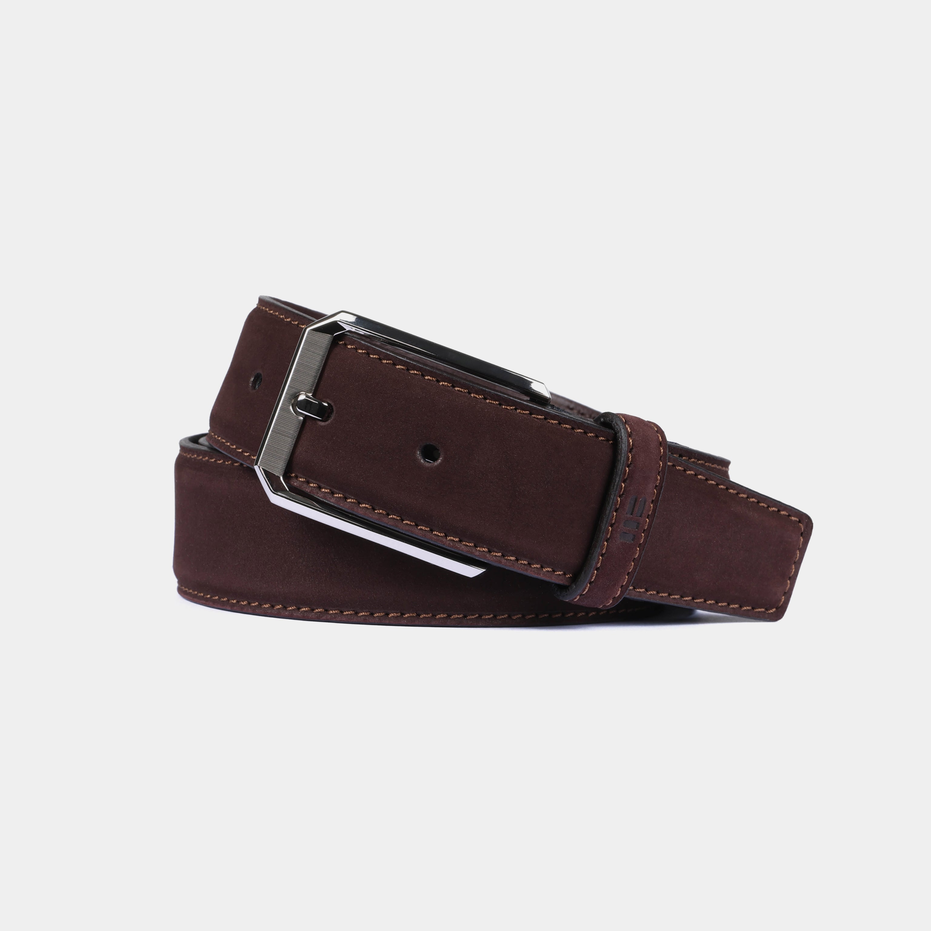 Miguel Bellido Cintura in pelle bovina scamosciata marrone taglia 85