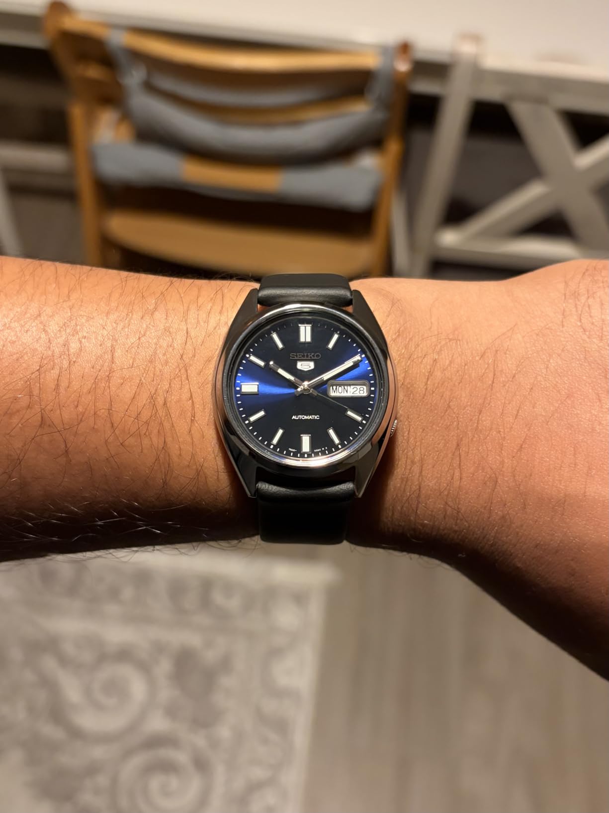 myledershop Uhrenarmbänder cinturino orologio 19 mm nero in vitello