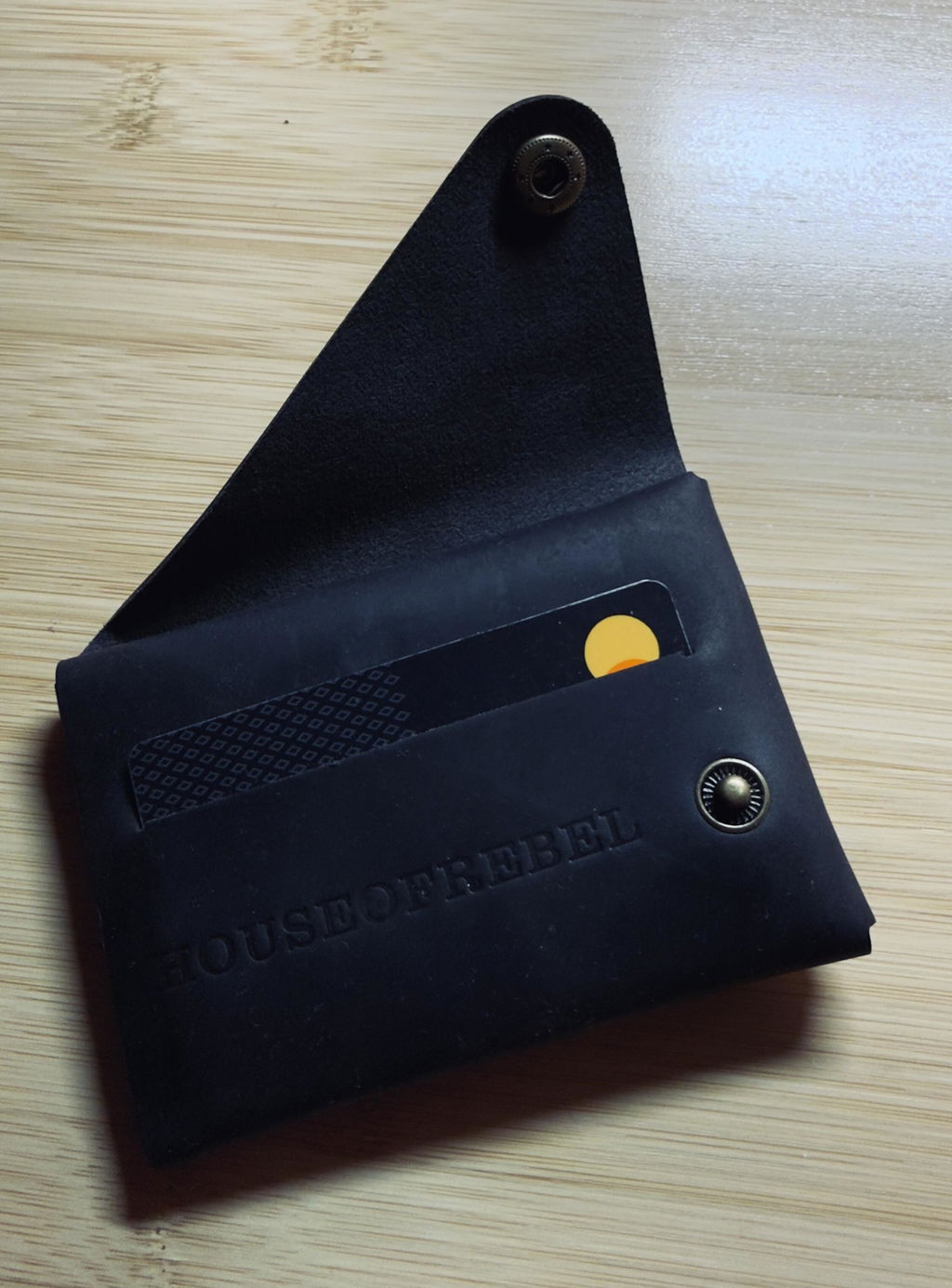 Crazy Horse Craft Minimalist Series portafoglio portacarte Carbon Black