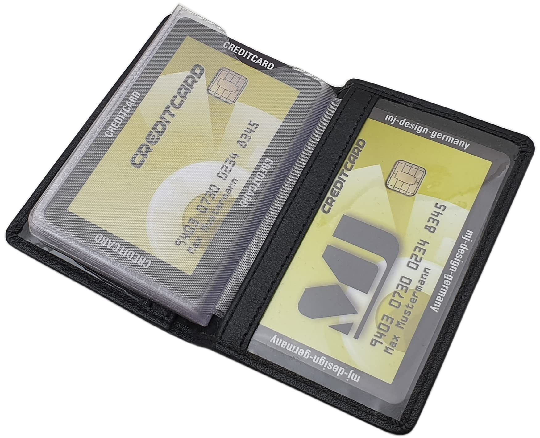 myledershop Kredit- und Visitenkartenetuis MJ-Design-Germany porta carte in pelle nero RFID NFC