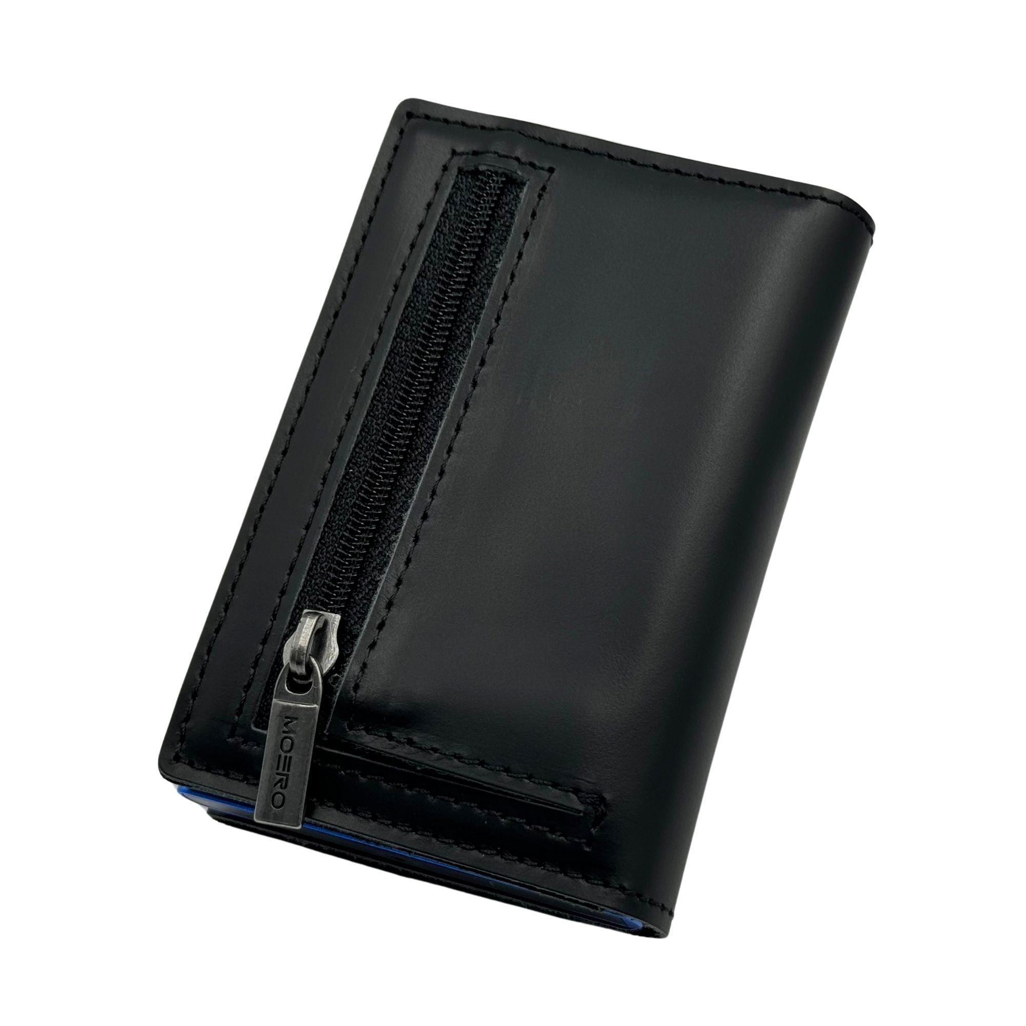 Moero Linea PRO Zip portafoglio nero in vera pelle RFID