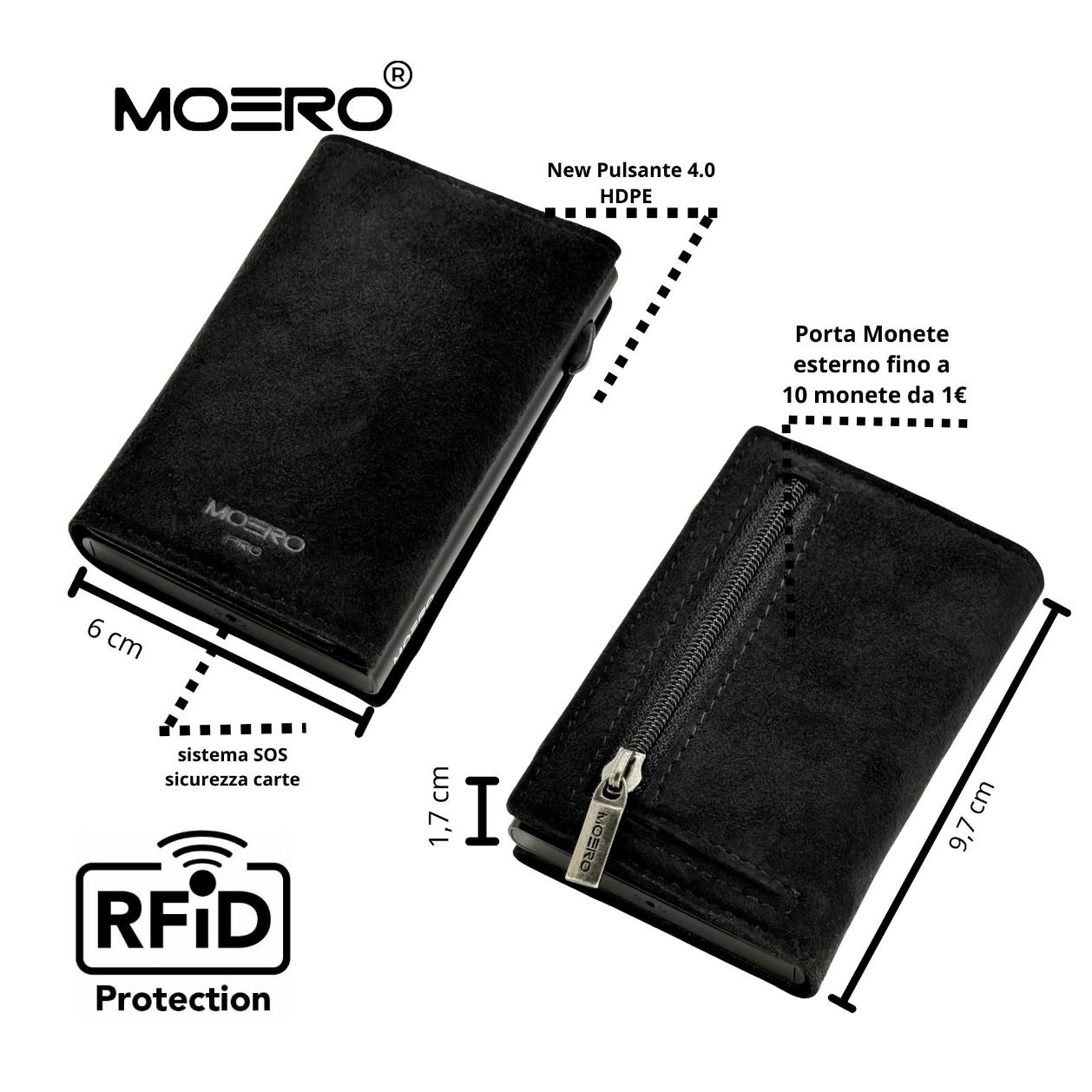 Moero Linea PRO PRO Zip SUPERIOR portafoglio nero RFID