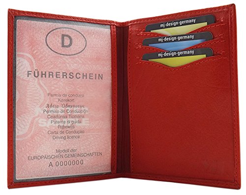 myledershop Karten- und Ausweisetuis porta carte d'identità rosso