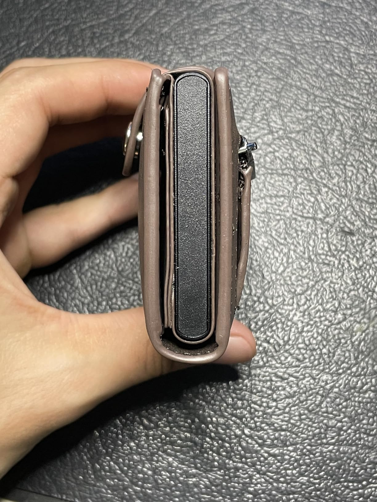 TENBST Card Holder portafoglio uomo nero arancione RFID 10 carte