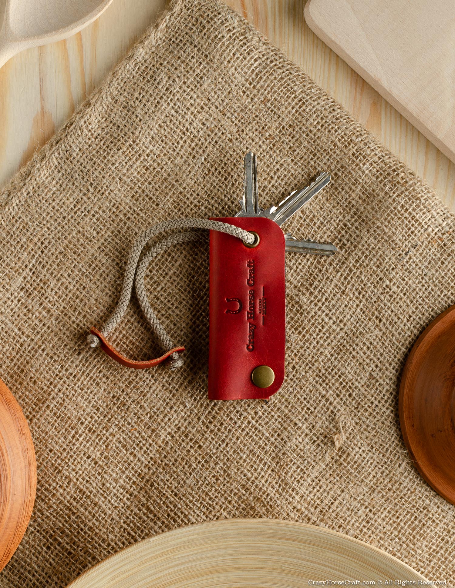 Crazy Horse Craft Key Holders portachiavi organizer Fragola Red