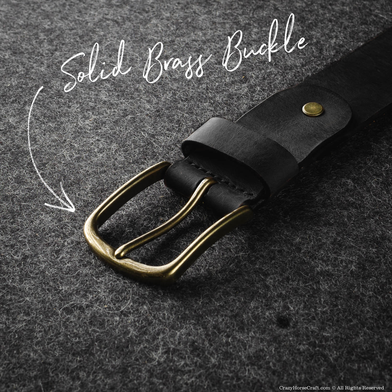 Crazy Horse Craft Belts cintura in pelle nera XS